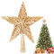 SALCAR Christbaumstern aus Stroh, 25CM Strohsterne Christbaumkronenstern, handgemachter natürlicher Schmuck für Christbäume