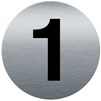 AUA SIGNALETIQUE - Plaque de porte Aluminium brossé imprimé AluSign Ø 85 mm - épaisseur. 3 mm - Double Face adhésif au dos (1)