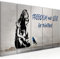 Runa Art Wandbild XXL Mädchen mit Vogel Loft Wohnzimmer 200 x 80 cm Grau Blau 5 Teilig - Made in Germany - 040655c