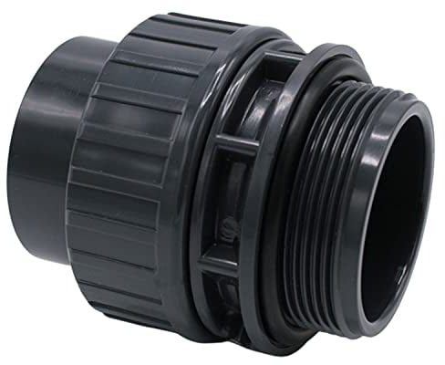 PVC Verschraubung mit O-Ring I 50 mm x 2 Zoll I Grau I Rohrverbindung I Fitting I Rohr-Verbindungsstück I bm247