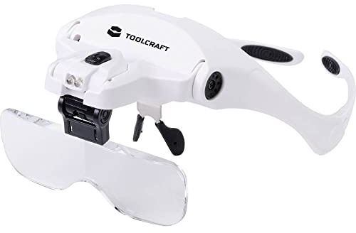 Toolcraft 2469761 Lupenbrille mit LED-Beleuchtung Vergrößerungsfaktor: 3.5 x, 2.5 x, 2.0 x, 1.5 x, 1.0 x Linsengröße: (