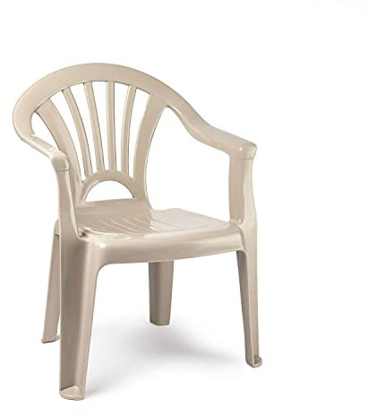 CABLEPELADO Silla Infantil de Plástico para Jardín, Terraza, Patio y Camping - Apta para Niños, Altura Total 49.5 cm, Beige