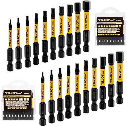 YSJOYTOOL 20-Pieces Impact Hex Head Allen Wrench Drill Bit Set