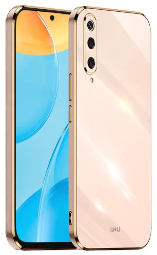 EASSGU Galvanisierter Rahmen Handyhülle für Samsung Galaxy A7 2018 (6 Inches), Weiche TPU Silikon Schutzhülle - Rosa