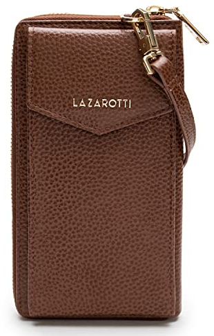 Lazarotti Bologna XL Leder Damen-Geldbörse & Handytasche (2-in-1) | 16 Kartenfächer | zum Umhängen mit RFID-Schutz 11 x 3,5 x 19 cm