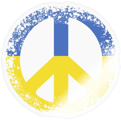 Ukraine Peace Symbol Statement Sticker Aufkleber