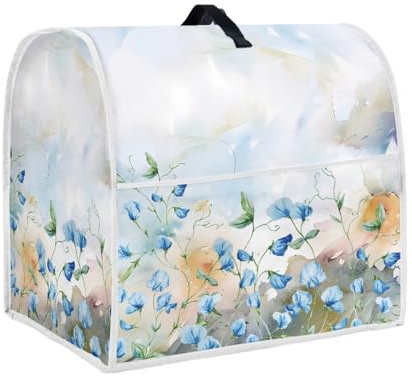 TOADDMOS Blue Floral Marble Print Stand Mixer Cover for Kitchen Aid Mixer,Dust Cover Compatible with 4.5-5 Quart Stand Mixer