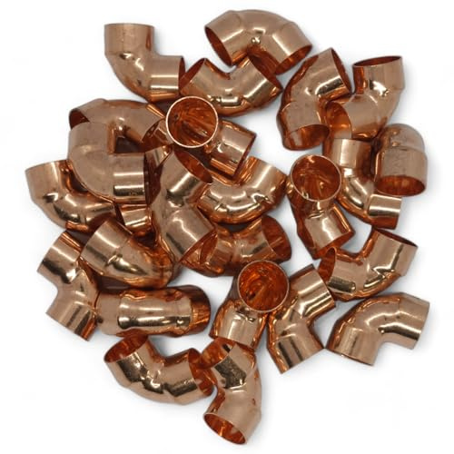 DURAPLAST UK 15mm End Feed Copper 90 Degree Equal Elbow Pack of 25