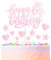 mciskin Happy 6th Birthday Cake Toppers - Pink & Glitter Heart Stars, Personalised for Girls