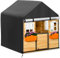Outdoor Playhouse Cover - Waterproof, Windproof, 420D (145 x 145 x 160 cm, Black) with Drawstring and Zip Buckles