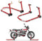Cecaylie Motorradständer Set, Motorradständer Vorne&Motorradständer Hinten,Motorradheber aus Stahl,Motorrad Aufbockständer mit Doppelrollen,Motorrad Ständer Hohe Stabilität,Rot