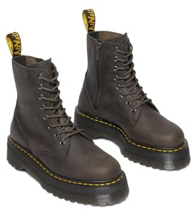 Dr. Martens Jadon Charcoal Grey Burnished Waxy Pull Up Wp Frauen Boot grau EU37
