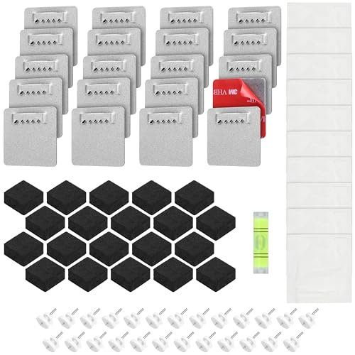 Belle Vous 20 Ganci per Quadri - Adesivi con Chiodi di Montaggio - Autoadesivi da Muro - Appendere Senza Fori - Appendi Specchi Cornici Fotografie - Carico Max 2,5 kg