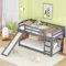 Lit Superposé Moderne et Ludique pour Enfants avec Toboggan, Cadre en Bois Massif, Sécurisé et Fonctionnel, Optimisation de l'espace pour Chambre d'enfant(No Matelas)