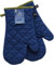 ESSEX - Ofenhandschuhe Hitzebestaendig, Modernes Weihnachten Topflappen Handschuh Set, aus Baumwolle, 19 x 30 cm, Ausgezeichneten Qualität - Basic, Blau