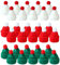 EIHI 30 Stück Mini Weihnachtsmütze, Mini Strickmützen Puppe Hut, Kleine Nikolausmützen Lutscher Mütze für DIY Handwerk Kunst Weinflasche Deko Christmasbaumschmuck Puppenzubehör