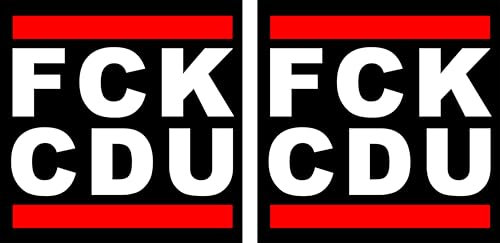 2er Set Autoaufkleber FCK Politik 10x10cm – Selbstklebende Anti-Politik Sticker für Auto, Motorrad, Laptop, Fenster – SPD, AFD, CDU, CSU, Grüne, Linke, FDP (CDU)