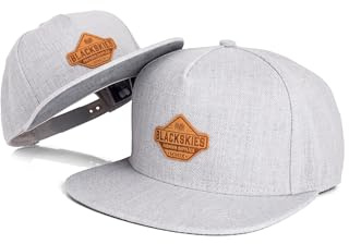 Blackskies® Essentials Snapback Cap - 2er-Set Eltern Kinder - Partnerlook Baseball Cap Mutter-Vater-Kind Geschenk Mini-Me Basecap Papa-Sohn & Mama-Tochter Grau-Dunkelgrau - 49-54 cm