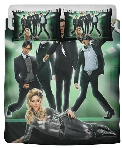 STARSAY Big Bang Theory Bettwäsche 135x200cm Pflegeleicht Mikrofaser Bettwäsche-Sets,Schlafzimmer dekorative Bettbezüge + 2 Kissenbezug für Erwachsene (TV-Serie)