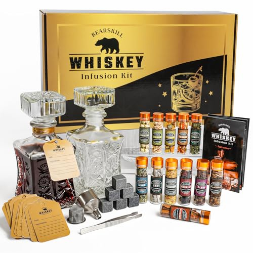 Whiskey Infusion Kit, DIY Alcohol Making Kit for Infusing Bourbon, Rye, Gin, Vodka, Tequila, Rum with Custom Plants, Infusion Kit