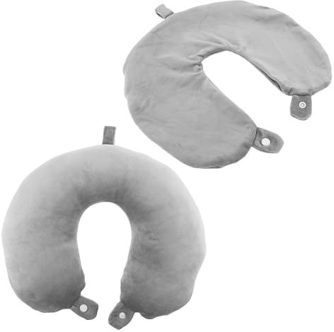 Giantree 2 fundas de almohada de viaje para el cuello, funda de almohada en forma de U, almohada de cuello de viaje, repuesto de almohada de cuello, funda lavable en forma de U, sedosa, resistente a