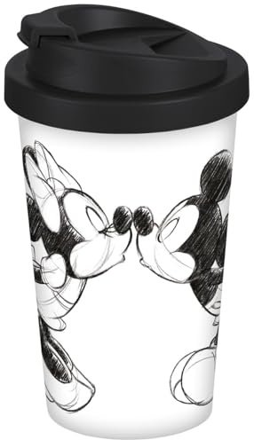 Gedalabels Coffee to go Becher Mickey Kiss Sketch silbergrau 400ml