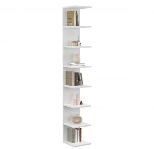 IDMarket - Etagère Murale Suspendue Double Position Chiara 8 étagères Blanc 190 cm