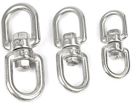 MUCKLILY 3stücke Edelstahl Drehbarer Haken Hängekorb-spinner Zum Aufhängen Von Pflanzen Töpfen Windspielen Vogelfutterspender Glatt Silber