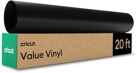 Cricut Vinylfolie für Plotter im Vorteilspack | 30,5 cm x 6,1 m | Selbstklebende, permanente Plotterfolie für alle Cricut Schneidemaschinen | Schwarz