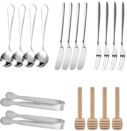 Vaisselle en acier inoxydable,couverts occidentaux en acier inoxydable | Élégant ensemble de couverts de 18 pièces | Ensembles de service de couverts lisses et sûrs pour les buffets de mariage, les dî