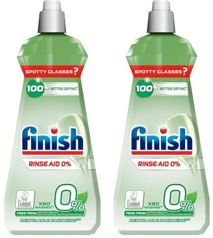 2 x Finish 0% Dishwasher Rinse Aid 400ml
