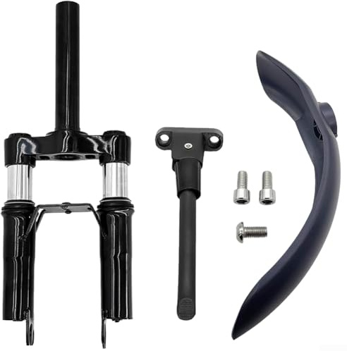 ZMdooreasy Kit Ammortizzatori Forcella Anteriore Scooter con Cavalletto e FENDER per Xiaomi per M365, 1S, Pro, Pro 2 - Set di Aggiornamento Sospensioni In Lega di Alluminio, Nero