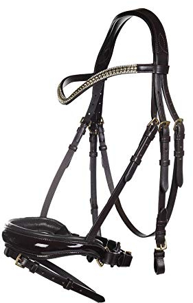 HKM 1180 Reittrense Vanja, Reithalfter ohne Gebiss, Zierstirnband, Pony Cob Full