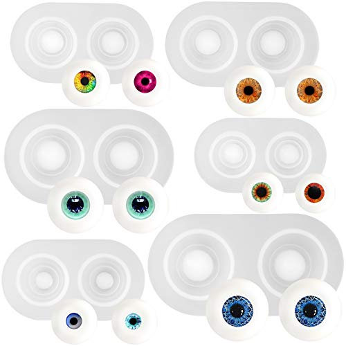 Augen Silikonform, Augapfel Epoxidharz Formen für Schmuck Schokolade Tortendeko Puppen 6er Set