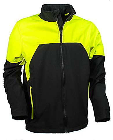 Forest Fighter Start-Up Forstjacke by Francital - Forst-Softshelljacke - Waldjacke - Arbeitsjacke rot-gelb oder schwarz-gelb (XS, Schwarz)