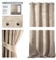 AmeliaHome Set Vorhang H 270 x B 140 cm mit Raffhalter 54 x 10 cm Velvet Optik Creme 1 St. Ösenschal Samt Halbverdunkelungsvorhang Fensterdekoration Dekoschal Dekorvorhang