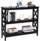 COSTWAY Konsolentisch Beistelltisch Industrie Design mit Ablage Flurtisch 100x33x80cm (Schwarz, 3 Ebenen)