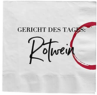 VISUAL STATEMENTS - Servietten mit Spruch - Tischdekoration mit witzigem Statement (Rotwein)