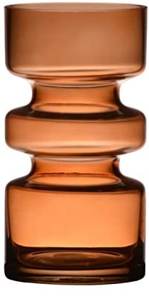 INNA-Glas Vase en Verre Insolite TAMLIN, Orange-Brun-Transparent, 17cm, Ø9cm - Vase décoratif