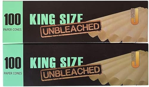 J Ware 19995 JWARE-Unbleached Konische King Size Hülsen 109mm/26mm-2 Box mit 100 Cones, Papier