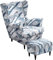 AQIGR 2 Teilig Ohrensessel Überzug Mit Ottomane Schonbezug Stretch Sessel Überwürfe Ohrensesselbezüge Bezug Sesselhusse Tiger Stuhlbezug (Color : #6)