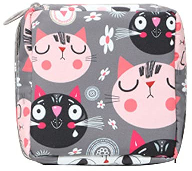 Borsa per Assorbenti Igienici, Porta Assorbenti da Borsa, Custodia per Assorbenti Igienic, Portatile Borsa Porta Assorbenti da Borsa con Cerniera, per Donna, Ragazze, 1 Pezzi (Grigio)