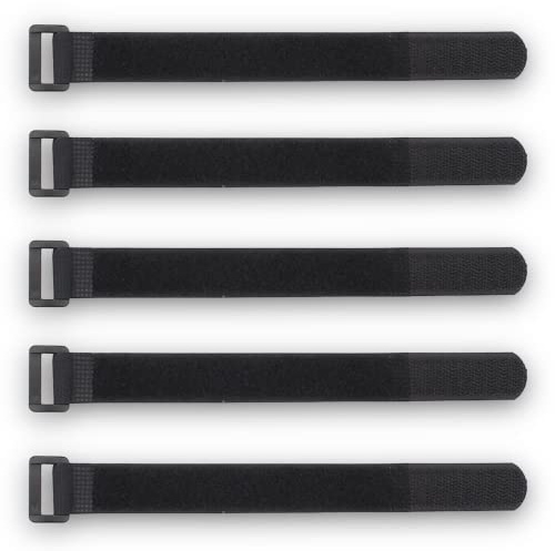 5x Stück 25cm Klettband Schwarz Befestigung auf Fahrrad Rahmen Befestigungs Bügel Nylon mit Klettverschluss Band für Fahrradpumpe Taschenlampe