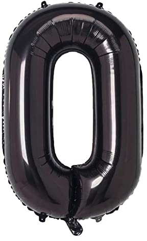 Luftballon Geburtstag Zahl 0 Schwarz 40 Zoll XXL (100cm) Folien ballon 0 Mann Frau Geburtstagsdeko Party, Jubiläum Hochzeit Dek-fliegt mit Helium
