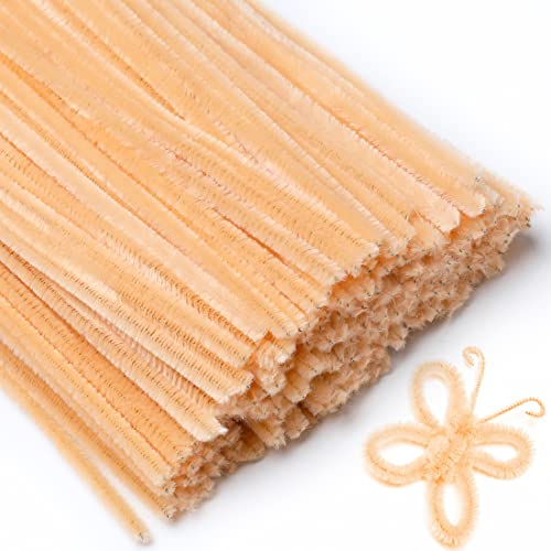 Eppingwin 200 Stück Pfeifenreiniger, beige Pfeifenreiniger, Bastelbedarf, Chenille-Stiele für DIY-Kunsthandwerksprojekte (beige)