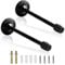 Door Stops 2 Pack Long Door Stopper Chrome 150mm/6 Inch Rubber Brushed Door Stop for Skirtings Wall Mounted Stainless Steel Extra Long Doorstops with Bumper Buffer, Wall Protector Black