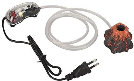 Vulkan für Aquarien, Vulkan-Ornament, Sauerstoffpumpe, resistent gegen Verfärbung, realistisch, schön für Aquarium (EU-Stecker 220 V)