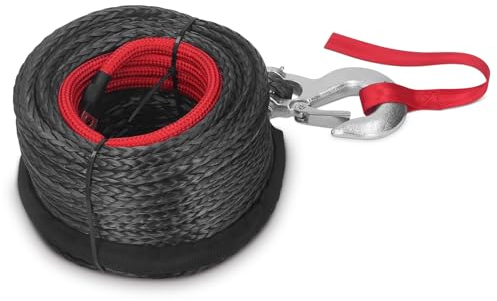 Synthetisches Windenseil, Synthetik-Kunststoff-Seil Seil-Winde Winden UV Beweis Abnutzungsbeständiges Forstseil Anhängerseil Fahrzeugwinde LKW ATV UTV 18740 Lbs 10mm X 30m