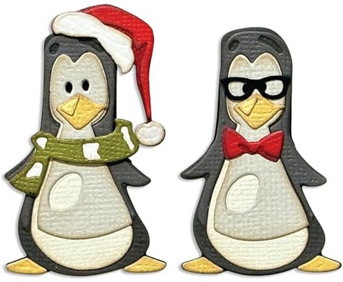 CYFUN DESIGN Pinguin-Metall-Stanzformen für Kartenherstellung, DIY, Scrapbooking, handgefertigte Kartenvorlage, Papierbastel-Stanzschablonen, Kunst, Handwerk, Scrapbooking, Scrapbooking, Album,