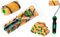 ToolSpace 10er Set Farbroller - 7 cm - mit Griff - Lasurwalze Lackier-Set Lackrollen Langflorige Farbrolle Streich Rolle Langflorrolle Farbwalze Maler Zubehör Polyacrylfarbroller Absorbierende Rolle
